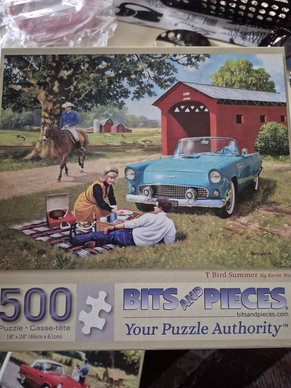 Bits and Pieces T Bird Summer 500-Piece Puzzle - Blue